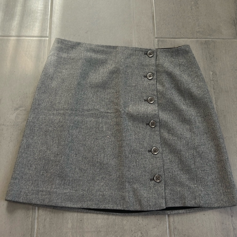 Chic Wool Button Down Skirt